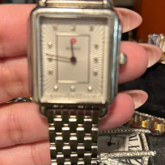 Michele Silver and white diamond Watch deco Madison - Picture 9 of 10